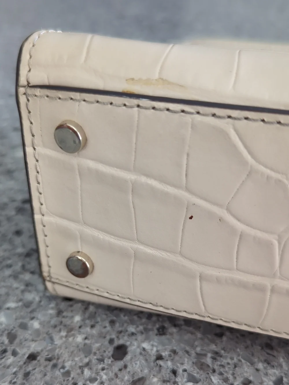 Kate Spade Darcy Croc-Embossed Leather Top Handle Satchel In Bare